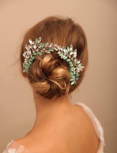 Jumwrit Wedding Hair Clips Rhinestone Bridal Hair Barrettes Silver Handmade Headpiece Wedding Hair Accessories for Bride and Bridesmaid(2PCS)