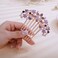 Aimimier Luxury Women Bride Hair Accessories Crystal Hair Combs Rhinestone Hair Pins Hair Clip for Bridesmaid Headpiece(Purple)