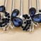 Aimimier Bridal Wedding Butterfly Crystal Hair Combs Decorative Rhinestone Headpieces Hair Clips Bride and Bridesmaids Hair Accessories for Women Girls(Blue)