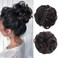 Mini Claw Messy Bun Hair Pieces for Women Clip in Ponytail Hair Extensions Big Claw Clip Curly Hair Wig Fake Bun Hair for Daily Party (big clip-black)