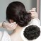 Mini Claw Messy Bun Hair Pieces for Women Clip in Ponytail Hair Extensions Big Claw Clip Curly Hair Wig Fake Bun Hair for Daily Party (big clip-black)
