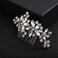 Hair Comb, Clear Flower Crystal Rhinestone Teardrop Hair Clip, Silver, 10*5CM, for Bride Bridesmaid Prom Hair Pieces, Women and Girls