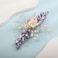 Xerling Light Purple Rhinestones Crystal Flower Hair Barrettes Clip Boho Bridal Pearl Hair Jewelry Accessories for Women Wedding Floral Headpieces (Purple A)
