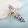 Xerling Light Purple Rhinestones Crystal Flower Hair Barrettes Clip Boho Bridal Pearl Hair Jewelry Accessories for Women Wedding Floral Headpieces (Purple A)