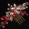 JWICOS Crystal Bride Wedding Hair Comb Rhinestone Bridal Hair Clip Glitter Wedding Hair Accessories for Women and Girls (Red)