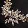 JWICOS Wedding Crystal Hair Comb Bridal Hair Comb Hair Clip Vine Headpiece Wedding Hair Accessories for Brides (Gold)