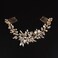 JWICOS Wedding Crystal Hair Comb Bridal Hair Comb Hair Clip Vine Headpiece Wedding Hair Accessories for Brides (Gold)