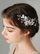 JWICOS Flower Bride Wedding Hair Comb Handmade Bridal Hair Pieces Side Comb Clips Rhinestone Hair Comb Wedding Hair Accessories for Women and Girls (Rose Gold)