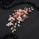 JWICOS Flower Bride Wedding Hair Comb Handmade Bridal Hair Pieces Side Comb Clips Rhinestone Hair Comb Wedding Hair Accessories for Women and Girls (Rose Gold)