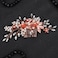 JWICOS Flower Bride Wedding Hair Comb Handmade Bridal Hair Pieces Side Comb Clips Rhinestone Hair Comb Wedding Hair Accessories for Women and Girls (Rose Gold)