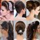 Hair Bump Up Comb Half Head Coiffure Lazy Hair Comb Hair Clips Tie Hair Jewelry Heightening Hair Clips Volume Up Hairstyle Clip (Dark brown)