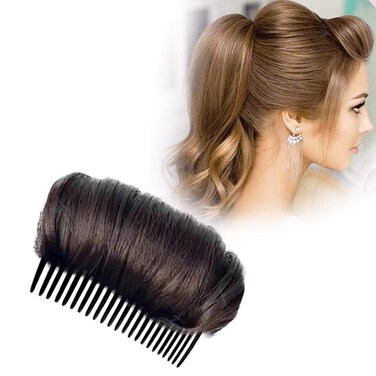 Hair Bump Up Comb Half Head Coiffure Lazy Hair Comb Hair Clips Tie Hair Jewelry Heightening Hair Clips Volume Up Hairstyle Clip (Dark brown)