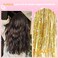 Hair Tinsel Clip in Pack of 12 Pcs Glitter Tinsel Hair Extensions 24 Inch Clip in Hair Tinsel Gold Tinsel Hair Clips Sparkly Fairy Hair Accessories for Girls Women Kids (Gold)