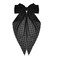 Large Bow Hair Barrettes Black Bowknot Hair Clips for Women Girls Lace Hair Bows with Long Tail Tassel Ribbon Bow-knot French Barrettes Ponytail Holder Soft Elegant Dotted Bow for Long Hair
