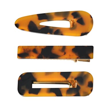 Leopard Print, Tortoise Shell Resin Acetate Hair Clips for Women - Retro Style Duckbill French Barrettes and Hairpins for Fine to Thick Hair Styling, 3 PC
