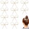 10 PACK Pearl Bow Hair Clips Bow Pearls Hairpin Non-Slip Duckbill Clip Hair Barrettes Accessories Girls and Women