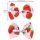 10 Pcs Strawberry Bow Hair Clips Red Pink Hair Snap Barrettes Cute Fruit Strawberry Pattern Alligator Clips Summer Grosgrain Ribbon Bow Hair Pins Small Hair Accessories for Women Girls