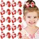 10 Pcs Strawberry Bow Hair Clips Red Pink Hair Snap Barrettes Cute Fruit Strawberry Pattern Alligator Clips Summer Grosgrain Ribbon Bow Hair Pins Small Hair Accessories for Women Girls