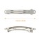 Lawie 100 Pack 6 CM 2.36 Inch Blank Silver Square Rectangle Metal French Barrette Plain Base Hair Clips DIY Crafting Clips for Bows Snap Hair Clips Ponytail Holder Hairclips Hair Accessories for Women
