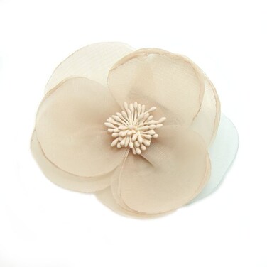 Elegant Silk Cloth Beautiful Flower Hair Claw Clip Hair Pin for Women (A93)(Khaki)