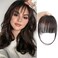 BOGSEA Clip in Bangs，Bangs Hair Clip on for Women Human hair Wispy Bangs Hairpieces for Women Clip on Fake Bangs Hair Extension for Women Daily Wear (Wispy Bangs, (Dark Brown))