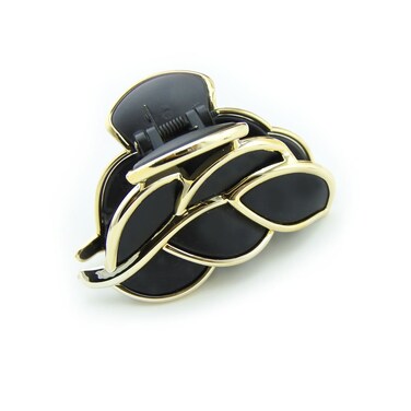 Leaf Cute Women Hair Claw Clip 1 PCS(D08)(Black)