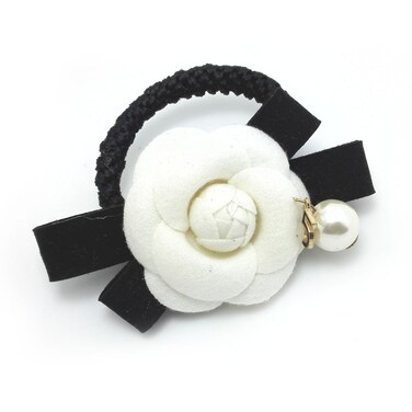 Flower Noble Hair Elastic Ponytail Holder(B67)(White)