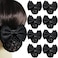 10PCS Hair Net with Bow, Holder Women Hair Snood Net Bowknot, Cover Barrettes Net Snood Hairnet Lace Bow Bow-knot Decor Hair Clip Hairnet (Black)