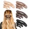 12PCS Flat Hair Clips, Flat Claw Clips for Thin Hair, Matte Lay Down Claw Clips for Women, 3 Sizes Alligator Hair Clips, Slide Hair Clips, Christmas Hair Accessories, Brown