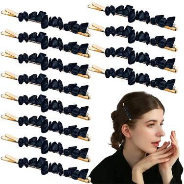 12 PCS Natural Stone Hair Clips Fashion Metal Hair Pins Hair Grips Handmade Hair Accessories Headwear for Women and Girls