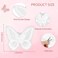 12Pcs White Butterfly Hair Clips, Cute Lace Embroidery Flower Butterfly Hair Bow for Women Girls Fairy Butterfly Hair Pins Hair Accessories Halloween Christmas Party Decor (White)