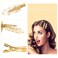 No Bend Hair Clips, 12Pcs/6cards Resin &amp; Stainless Steel No Crease Hair Clips, Gold Glitter Bridesmaid Proposal Gift Hair Clip for Makeup Styling Hair accessories Hair Setting Clips for Bangs