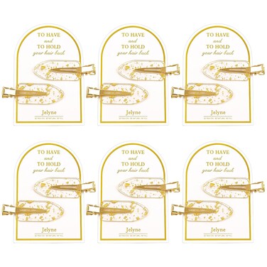 No Bend Hair Clips, 12Pcs/6cards Resin &amp; Stainless Steel No Crease Hair Clips, Gold Glitter Bridesmaid Proposal Gift Hair Clip for Makeup Styling Hair accessories Hair Setting Clips for Bangs