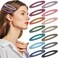 Aswewamt 14 Pcs 3.35 Inch Oval Snap Hair Clips Matte Large Hair Barrettes Water Drop Shape Hair Pins Fancy Ellipse Hair Grips Decorative Hair Styling Accessories for Thick Thin Fine Hair Women Girls