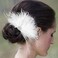 Latious Feather Bride Wedding Hair Comb White 1920s Flapper Hair Pieces Fascinator Hair Accessories for Women and Girls
