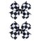 2Pc Racing Checkered Flag Hair Bow Clips 4 inch Girls Women Black White Buffalo Plaid Ribbon Pigtail Bow Barrettes Race Fan Hair Accessories Car-Themed Birthday Party Gift