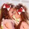 2PCS Valentine's Day Hair Clips Love Heart Sequins Bows Hair Pins Red Heart Sequins Hairgrips for Valentine's Day Birthday Holiday Hair Accessories For Girls Toddler Kids