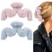 2 Pcs 5.5 Inch Fuzzy Fluffy Plush Large Hair Claw Clips Pink Blue Cute Wavy Hair Claws M-Shaped Jumbo Jaw Clips Strong Hold Hair Clips for Thick Long Curly Hair Women Girls