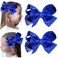 2 PCS 6 Inches Sequins Large Bows Alligator Hair Clip Hair Barrettes Accessories for Women Teens Girls Kids (Royal Blue)