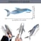 2 PCS Blue Shark Cellulose Acetate Hair Claw Clips Whale Shark Hair Clips Cute Big White Shark Hair Clips for Women Girls Thick Thin Hair Ocean Sea Animal Hair Accessories Claw Clips
