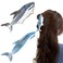 2 PCS Blue Shark Cellulose Acetate Hair Claw Clips Whale Shark Hair Clips Cute Big White Shark Hair Clips for Women Girls Thick Thin Hair Ocean Sea Animal Hair Accessories Claw Clips