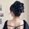 2 PCS Chiffon Silk Hair Claw Clips Large Bubble Hair Jaw Clips Bows Hair Clips Nonslip French Barrtette Hair Accessories for Women Girls