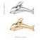 2 PCS Dolphin Hair Claw Clips for Women, Metal Claw Clips for Thick Hair Elegant Barrettes Strong Hold Hair Clamps Non Slip Hair Catch Jaw