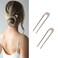 2 Pcs Metal U Shape Hair Pin Women Retro Hair Pin Metal French Style Hairpins Simple Hair Stick for Women Girls Hair Diy Accessory