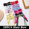 20 Hair Bow Clips with Ribbons, Bowknots, and Long Tails - Barrettes for Women's Hair Styling