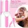 22 Pieces Magnetic Wrist Sewing Pincushion with Hair Braiding Tools - Stainless Steel Pintail Rat Tail Comb, Wide Teeth Alligator Sectioning Clip, Hair Parting Ring Tool, and Pin Wristband (Pink)