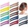 24 Pack/12 Pairs 3" Plastic Matte Hair Clips for Styling Sectioning Salon Duckbill Alligator Hair Clips Non-Slip Hair Pins Barrettes Accessories for Women Girls Thin Thick