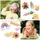 28 PCS Cute Hair Clips Fashion Girls Hair Accessories Flower Fruit Colorful Rainbow Candy Dessert Lovely Animal Barrettes Set Non-slip Metal Snap Pins for Girls Kids Teens Toddlers (Style A)