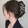 AIUPUOC Large Metal Silver Snake Accessories: Elegant Thick Hair Clips, Barrettes, Banana Hairpins for Women &amp; Girls - 2Pcs