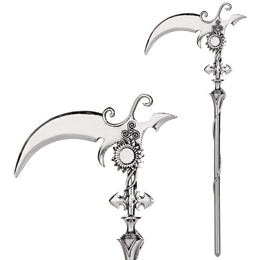 2pcs Sunflower Reaper Scythe Hair Styling Pins Black Wicca Witch Hair Slide Renaissance Festival Hair Acceossories for Women Hair Stick Antique Silver Plated